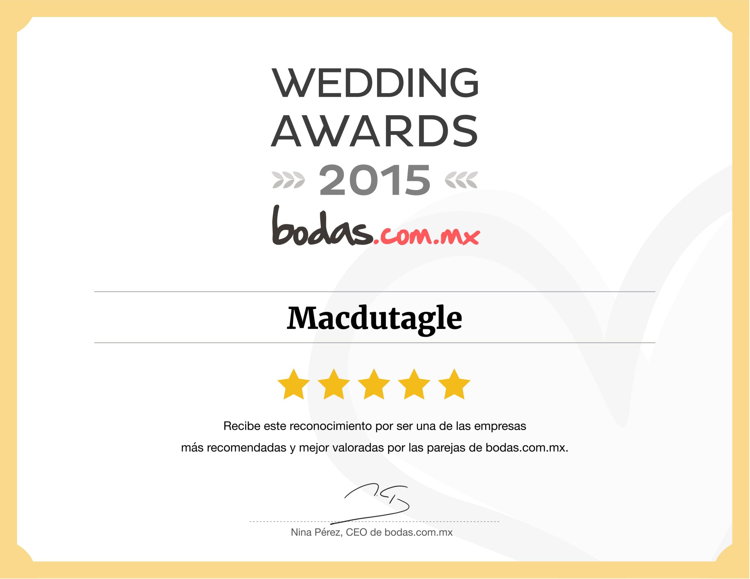 Wedding Awards 2015 Macdutagle